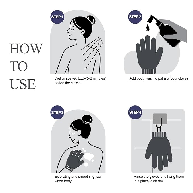 Evridwear Exfoliating Dual Texture Bath Gloves - Image 3