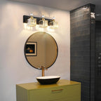 PRESDE 3-Light Crystal Bathroom Vanity Lights Black and Gold Bathroom Lights - Image 3