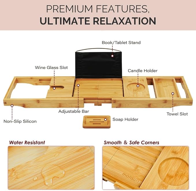 Foldable Bathtub Tray Caddy - Image 3