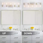 5 Light Bathroom Light Fixtures Brushed Nickel Vanity Light Over Mirror Modern - Image 6