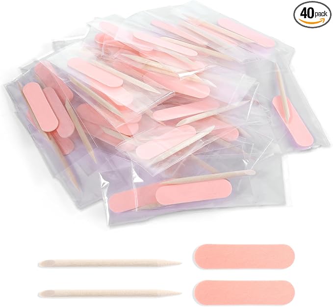 40 Pack Mini Nail File Disposable Manicure Kit Individually Package by Unknown