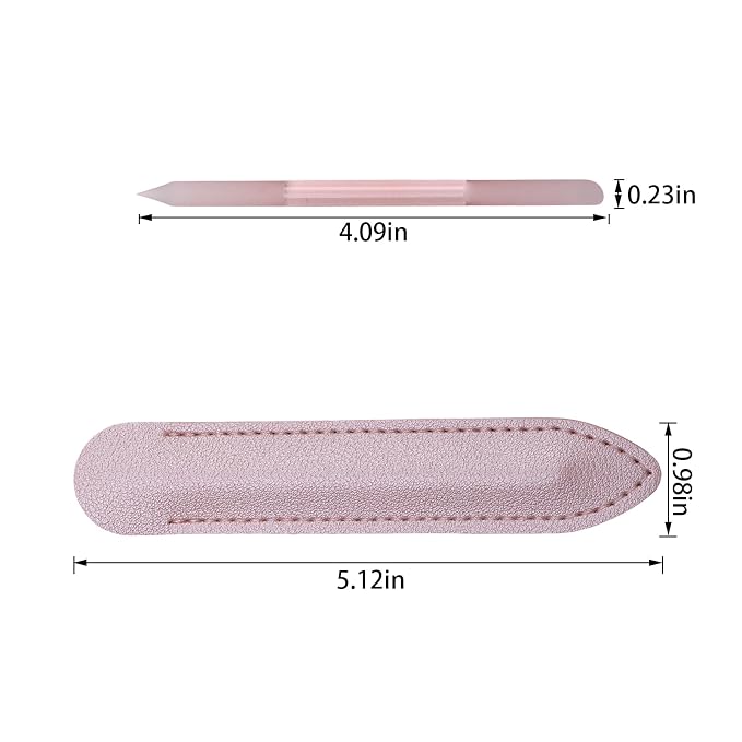 2 Pcs Transparent Pink Glass Cuticle Pusher Tool - Image 2