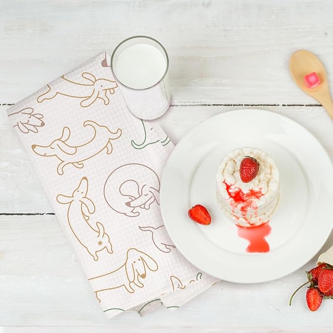 2PCS Cute Dachshund Kitchen Towels, Dog Mom Gifts - Image 6