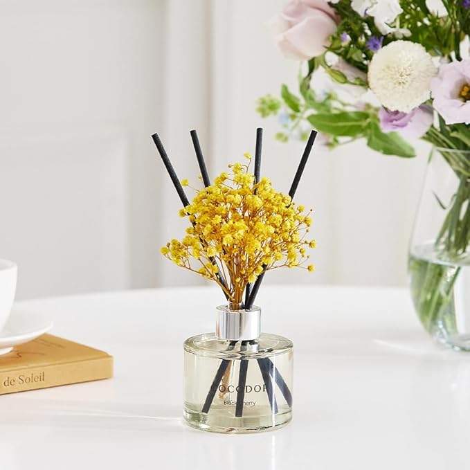 COCODOR Preserved Real Flower Reed Diffuser/Black Cherry / 6.7oz / 2 Pack/Reed - Image 6