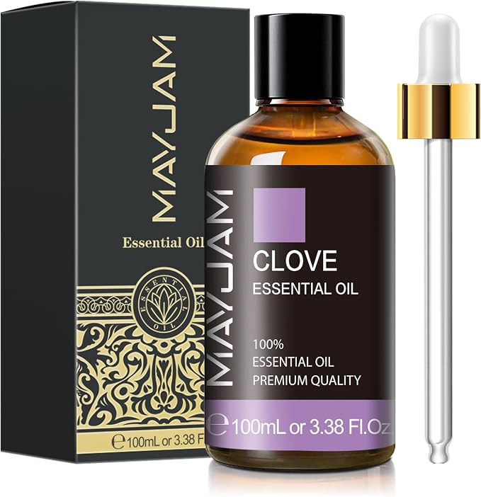 Clove Essential Oil, 3.38FL.OZ Pure Essential Oils by MAYJAM, Large Volume by MAYJAM