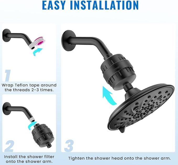 Ryamen Heavy Duty Shower Filter, Shower Water Filter, 99% REMOVAL Shower Head - Image 8