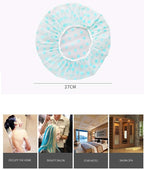 TCOTBE 6 Pieces Waterproof EVA Plastic Shower Cap, Elastic Reusable Bathing Cap - Image 2