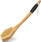 eaxun Bamboo Back Brush with Curved Long Handle, 17.5 Inches Shower Back by eaxun