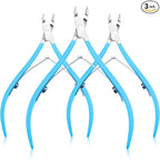 Mudder 3 Pack Blue Cuticle Trimmer Nippers Cutter Tool Stainless Steel Nail by Mudder