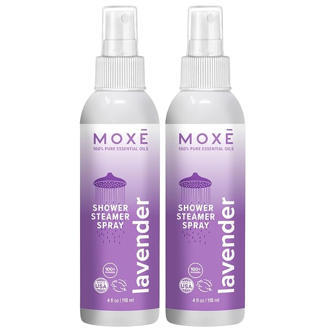 MOXE Lavender Oil Shower Mist, Spa Steam Spray, Certified Natural 100% by MOXE