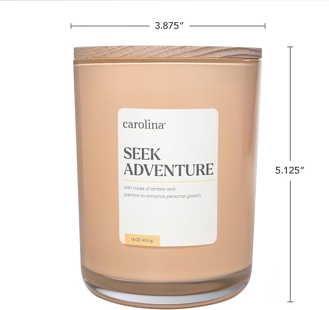 Carolina Seek Adventure Scented Candle, 16 oz Amber & Jasmine Scented, 2 Wick - Image 4