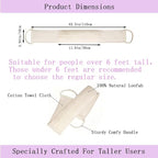 Extra-Long Natural loofah Back Scrubber, Long Back Scrubber - Image 2