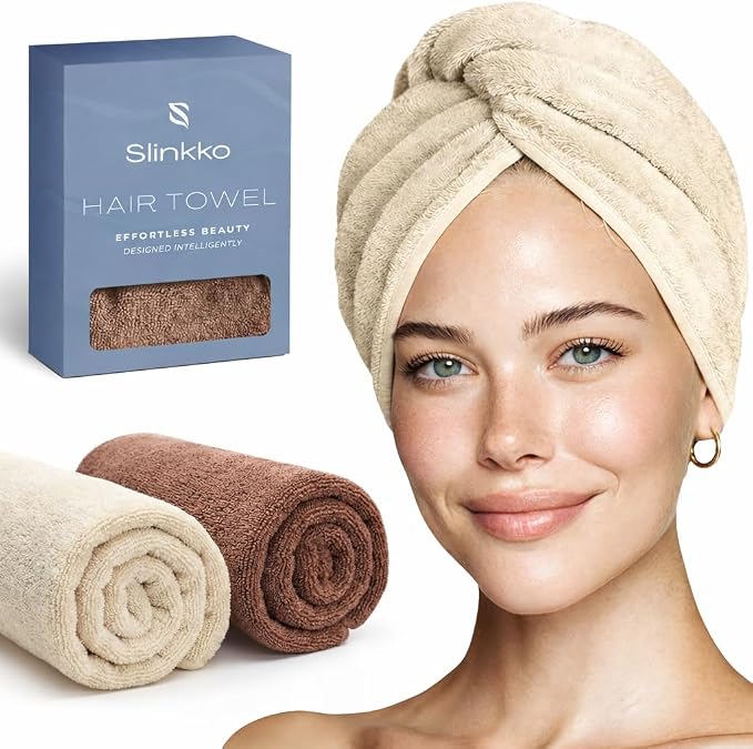 Microfiber Hair Towel Wrap Turban by Slinkko