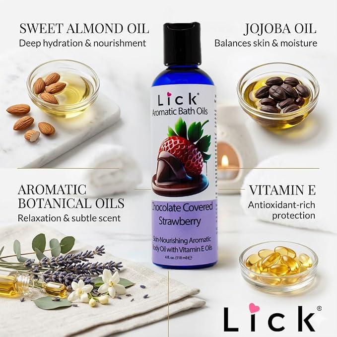 Lick Chocolate Covered Strawberry Aromatic Bath Oil - Image 5