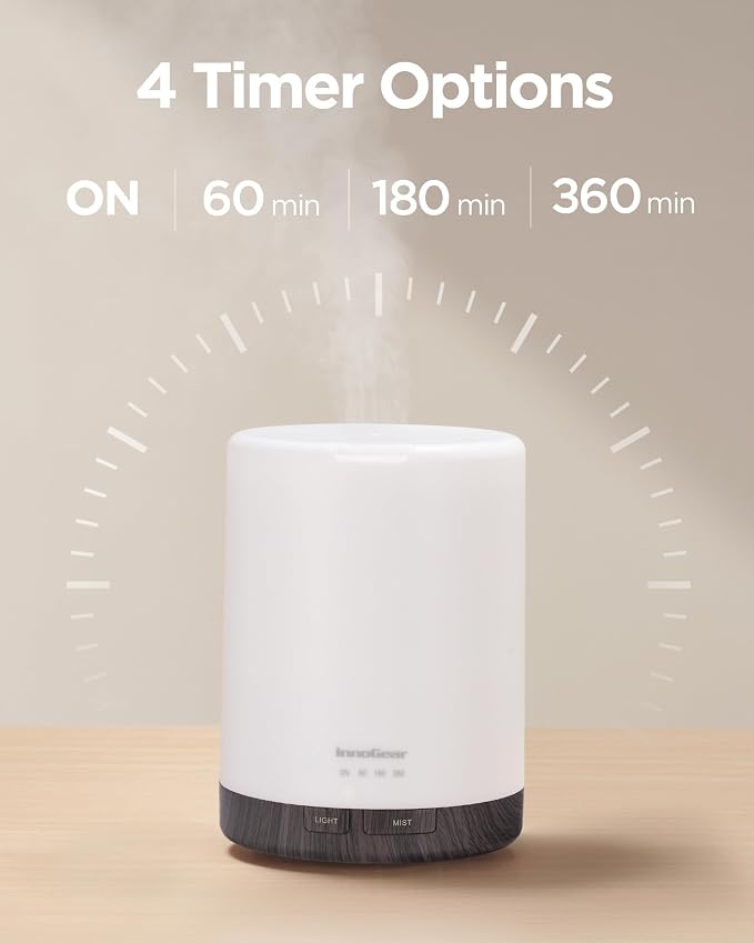 InnoGear 300ML Essential Oil Diffuser, Premium 5-in-1 Ultrasonic Aromatherapy - Image 2