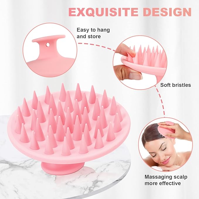 Meartchy Silicone Scalp Massager Shampoo Brush, Scalp Brush - Image 3