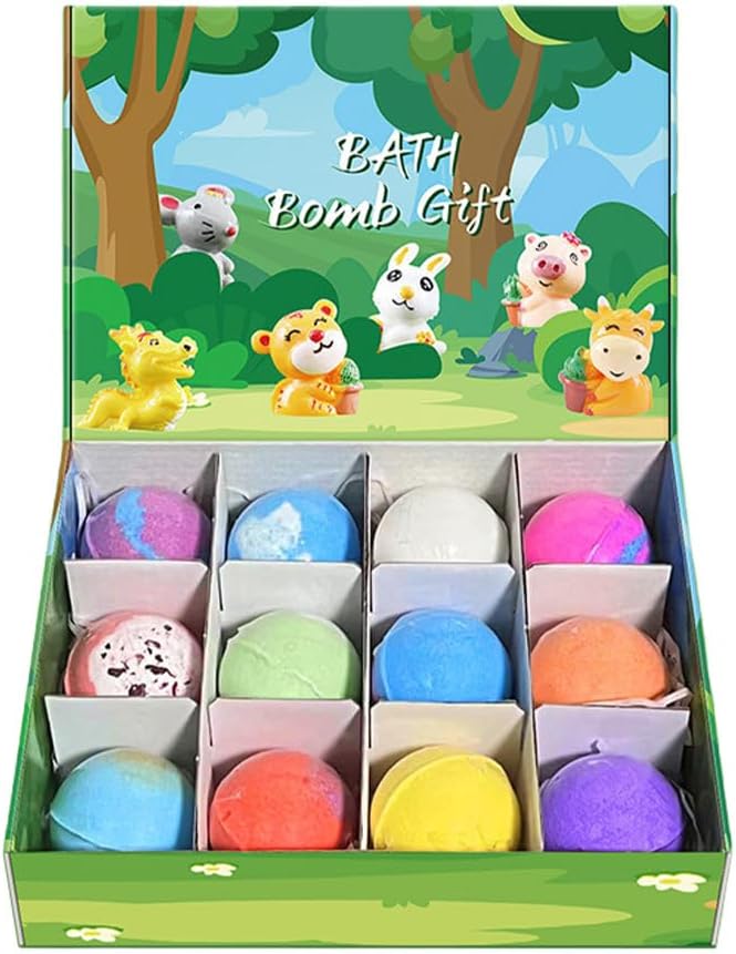 Bath Bombs with Surprise Inside, 6/12 Pack Fizzy Bubble Bath Gift Set, Dinosaur - Image 9