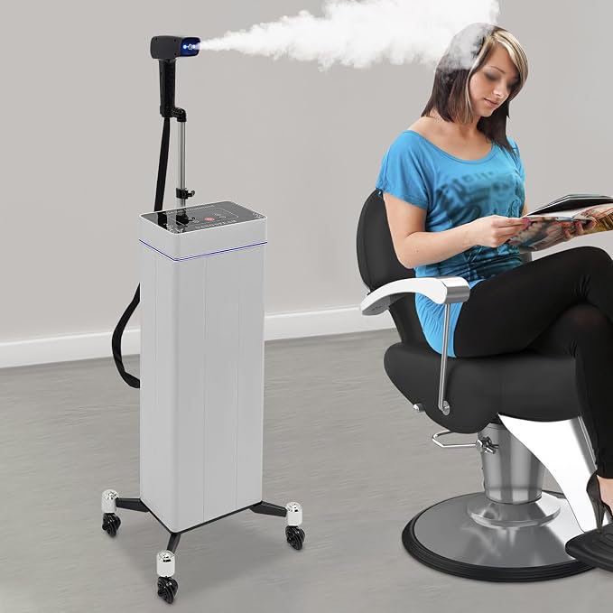 3 In 1 Standing Nano Hair Steamer Heated Micro Mist Spray Negative Ion Blue - Image 2