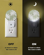 Night Lights Auto Sensor Tropical Palm Trees Night Light Sage Green Linen - Image 6