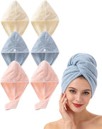 Lumimi Luxury Microfiber Hair Towel Gift Set 6 Pack by Lumimi