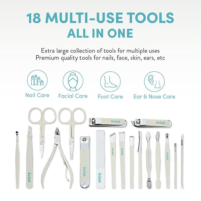 Éclat Manicure Pedicure Kit for Men & Women, Cuticle Pusher, Personal Care - Image 2