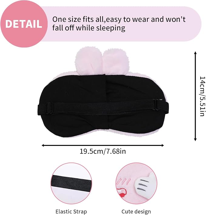 PERFECTSIGHT Sleep Eye Masks, Cute Bunny Sleep Eye Cover Lightweight Adjustable - Image 7