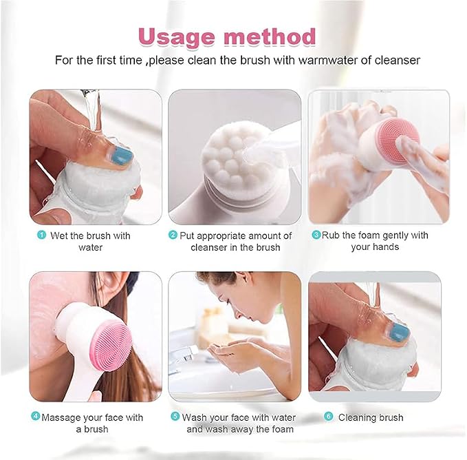 Facial Cleansing Brush 2 in 1Double-Sided Facial Cleaning Brush - Image 4