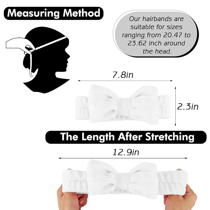 Zkptops 6Pcs Spa Headband for Washing Face Wristbands Set Women Bubble Makeup - Image 5