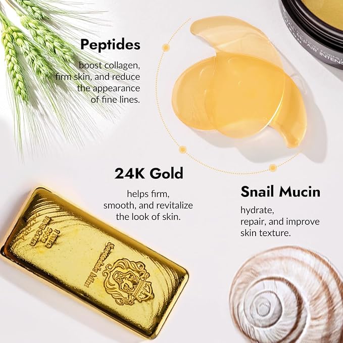 MIZON Under Eye Patches for Puffy Eyes & Dark Circles, 24K Gold & Snail Mucin - Image 4