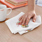 2PCS Watercolor Rose Kitchen Towels, Flower Vase Glass Waffle Weave Dish Tea - Image 5