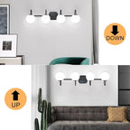 Vintage Bathroom Light Fixtures 4-Lights Black Mid Century Vanity Lights - Image 3