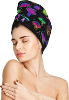 Mushrooms Hair Towel Wrap Microfiber Fast Drying Hair Turban by DecorateYourLife