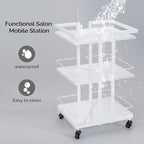 Esthetician Cart with Wheels Utility Salon Rolling Trolley, Tattoo Manicure - Image 7