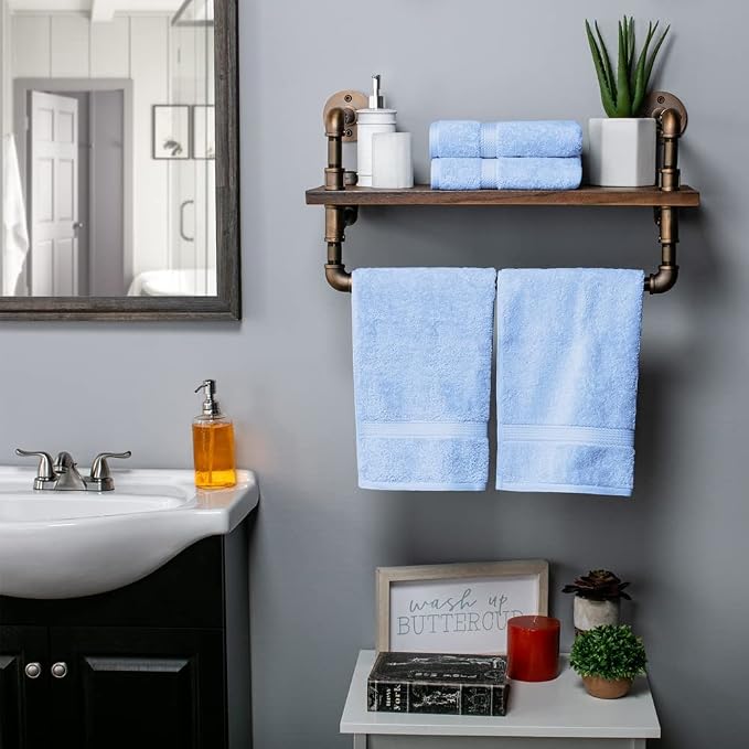 SUPERIOR Egyptian Cotton Pile Hand Towel Set of 4, Ultra Soft Luxury Towels - Image 2
