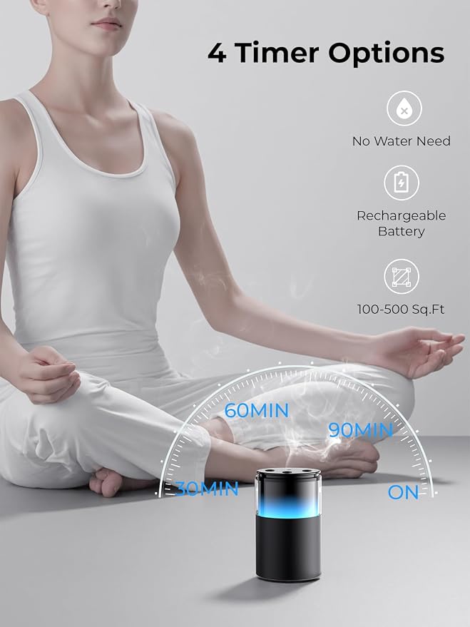 Waterless Diffuser for Essential Oil: Mini Battery Scent Diffuser for - Image 5