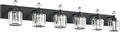 PRESDE 6-Light Crystal Bathroom Lights Fixtures Modern Matte Black Bathroom by HOME