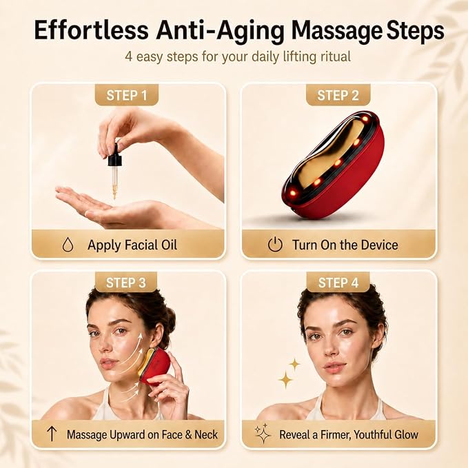 ZDEER Electric Gua Sha Facial Care Set – Heated Brass Face & Neck Massager - Image 6