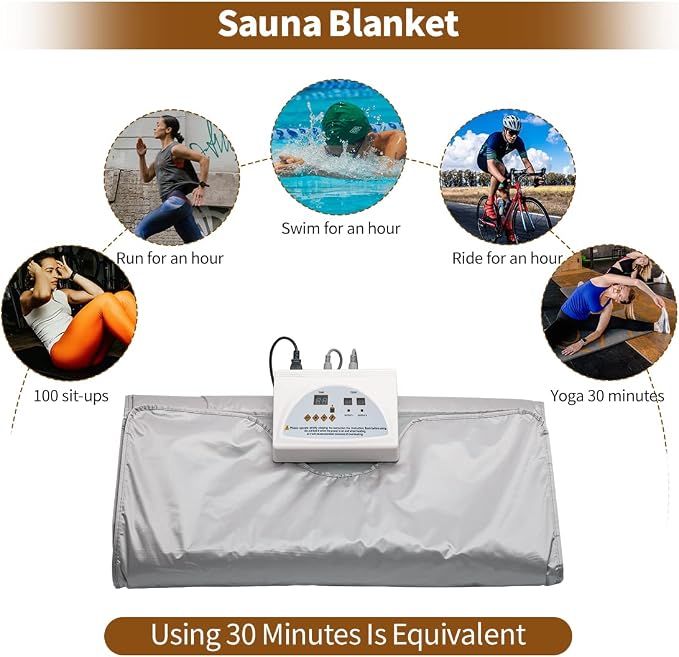 Sauna Blanket, Far Infrared Slimming Blanket Professional Therapy Sweat - Image 2