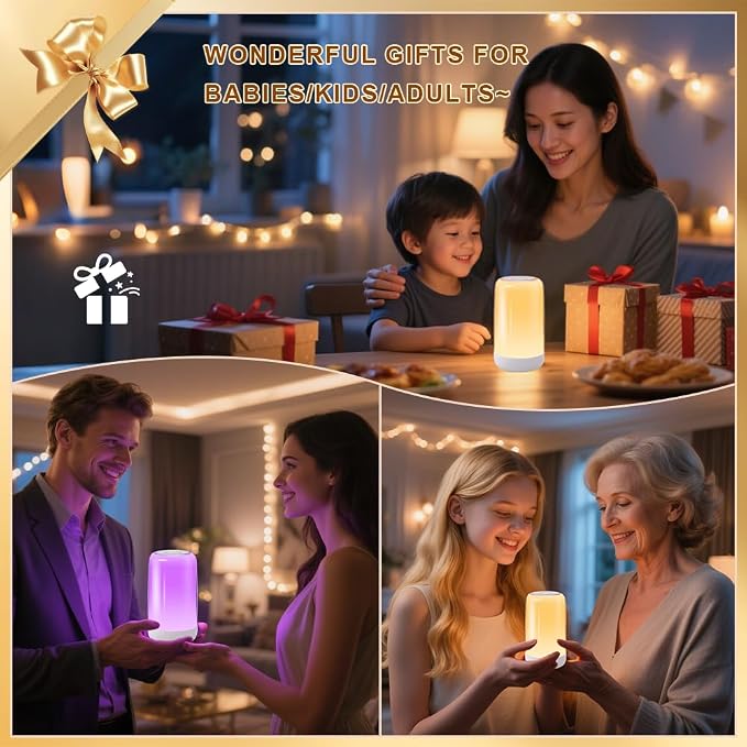Touch Night Light Rechargeable LED Mood Lamp 7 RGB Color Ambience Lighting - Image 7