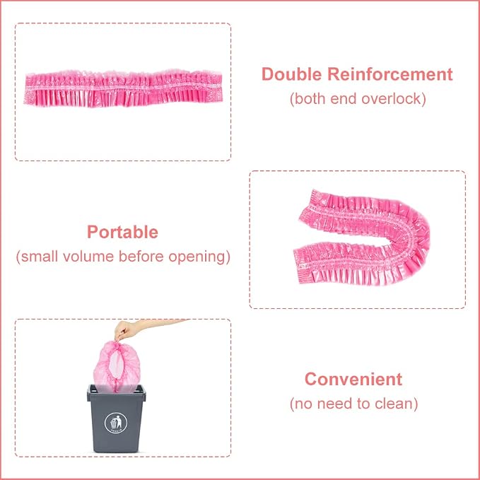 Shintop Disposable Shower Caps for Women, 100 Packs Hair Caps Individually - Image 4