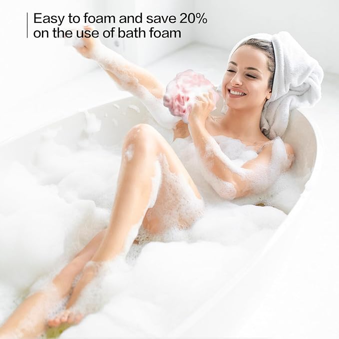 Fishent Bath Loofah Sponge, 3 Pack loofahs Exfoliating Body Scrubber, 60g Soft - Image 2