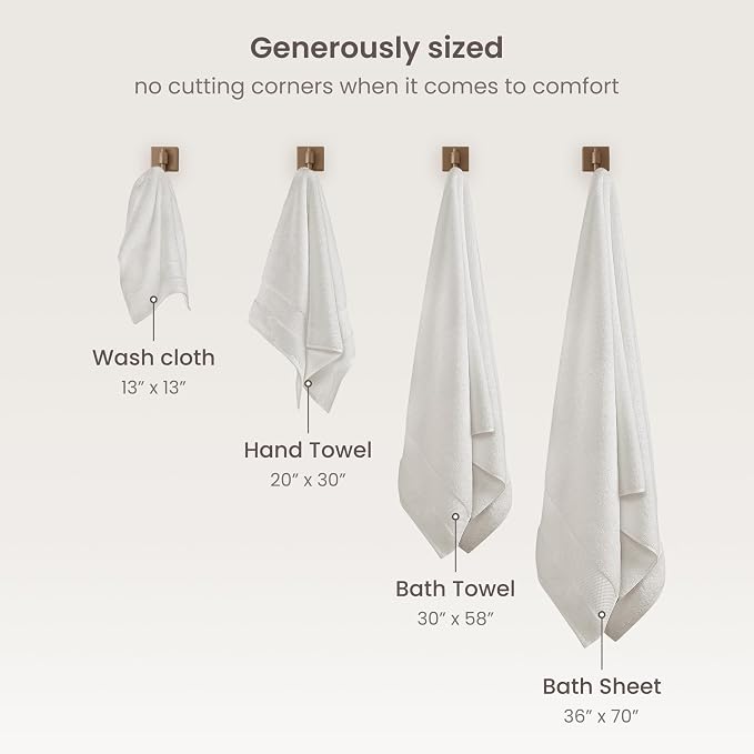 BIOWEAVES 100% Organic Cotton 700 GSM Plush 6-Piece Towel Set GOTS Certified - Image 7