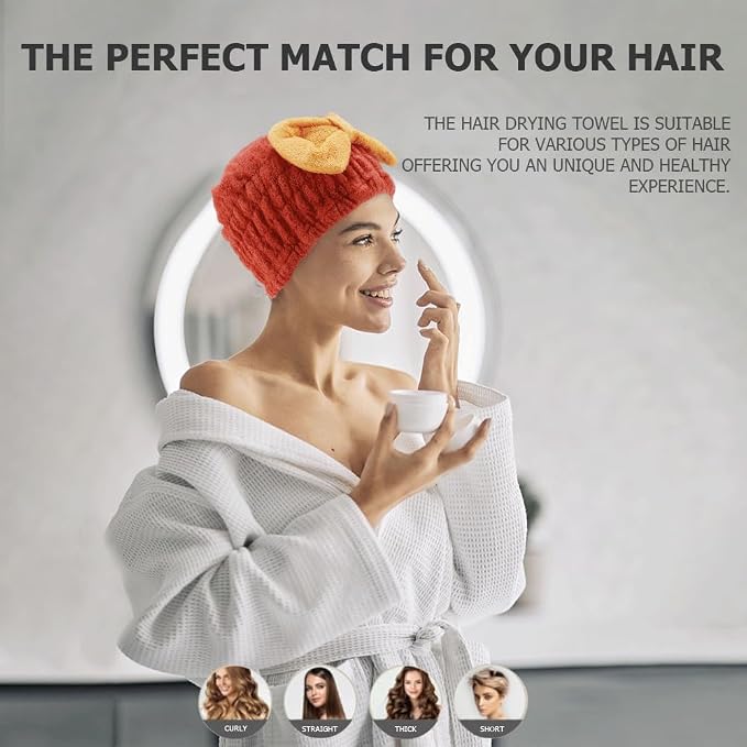 2Pcs Microfiber Hair Towel Wrap - Image 5