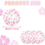 18Pcs Plastic Shower Caps for Women Waterproof Bath Caps Bathing Hair Cap - Image 2