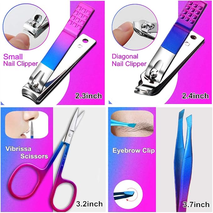 Manicure Set, Professional Nail Clippers Kit, Pedicure Care Tools, Professional - Image 3