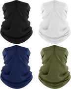 ROXUN 4 Pack Neck Gaiter, Cooling Breathable Face Mask UV Protection Scarf by Roxun