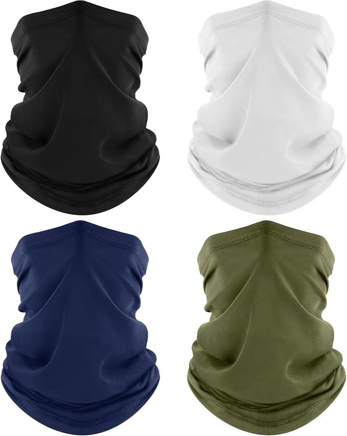 ROXUN 4 Pack Neck Gaiter, Cooling Breathable Face Mask UV Protection Scarf by Roxun
