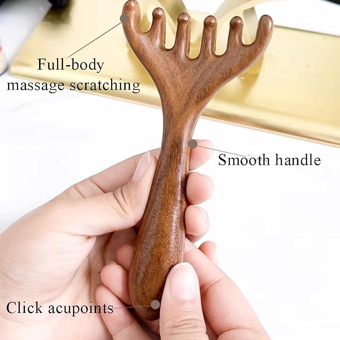 OULIGET Natural Wooden Gua Sha Tool, Wooden Gua Sha Scraping Massage Tool - Image 5