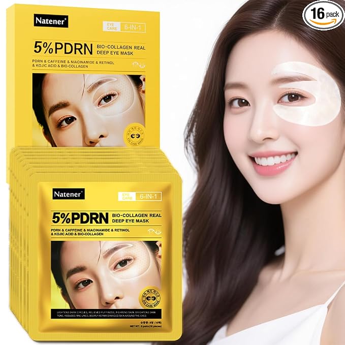 8 Pairs 5% PDRN Under Eye Patches, 6-in-1 Bio-Collagen 360° Eye Patches by Unknown