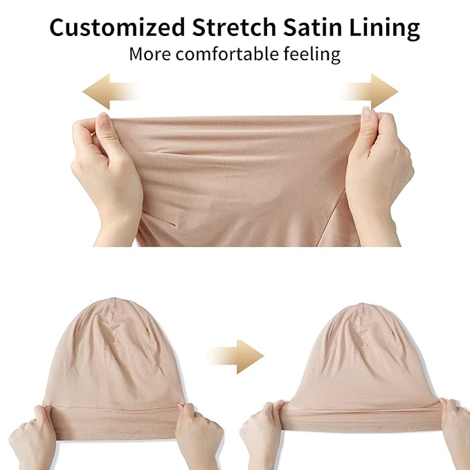 Satin Bonnet Silk Lined Sleep Cap- Adjustable Hair Cover - Image 5